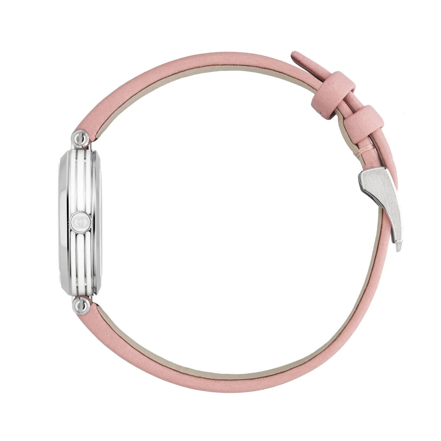Gucci Model 2000 Silver Guilloche Dial 24 mm Pink Strap - YA167501 - Image 3