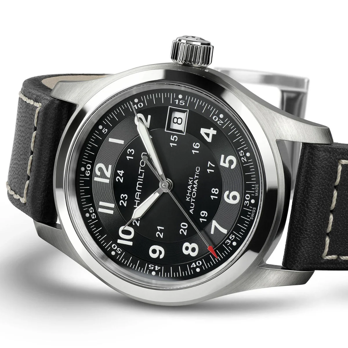 Hamilton - Khaki Field 38 mm Automatic Stainless Black Dial Date - H70455733 - Image 2