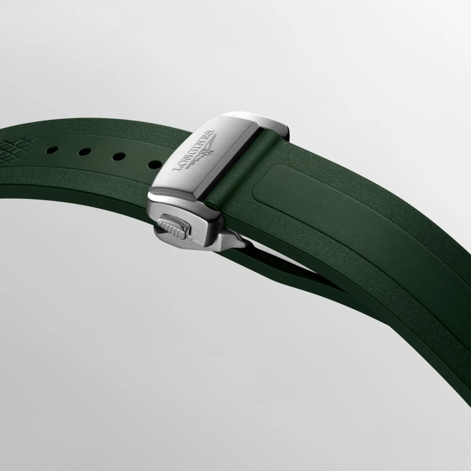 Longines - Conquest 41 mm Green Dial Steel Rubber Strap - L38304029 - Image 3