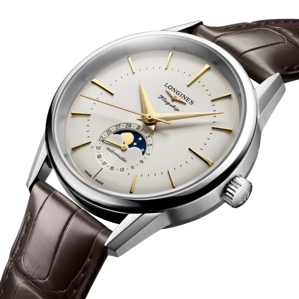 Longines - Flagship Heritage 38.5 mm Moon-Phase Calendar - L48154782 - Image 3