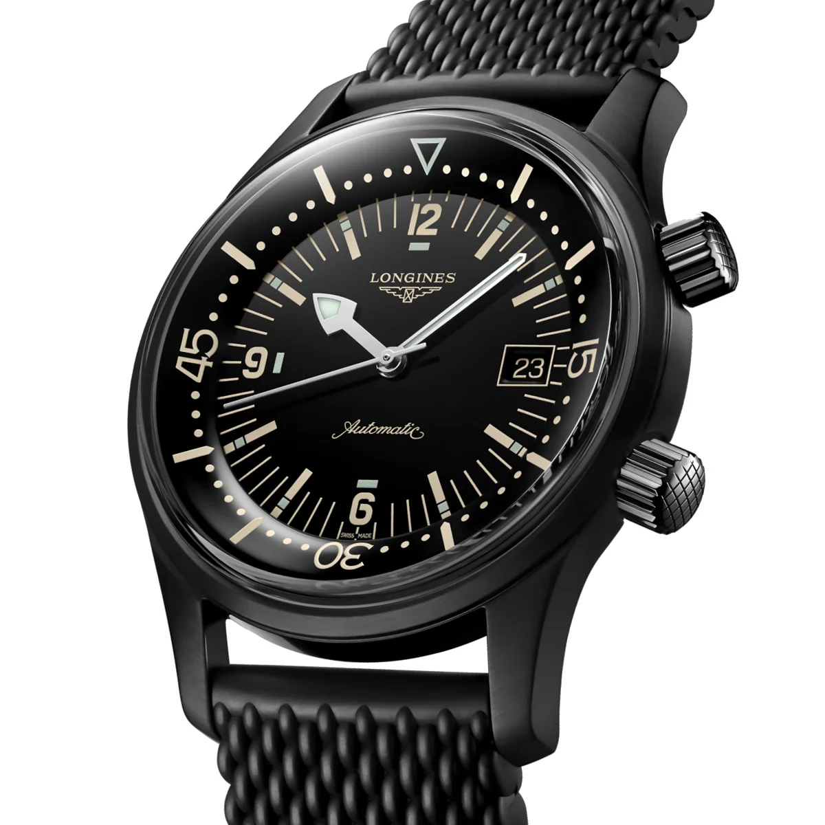 Longines - Legend Diver PVD Coated Black Case & Dial - L37742509 - Image 3