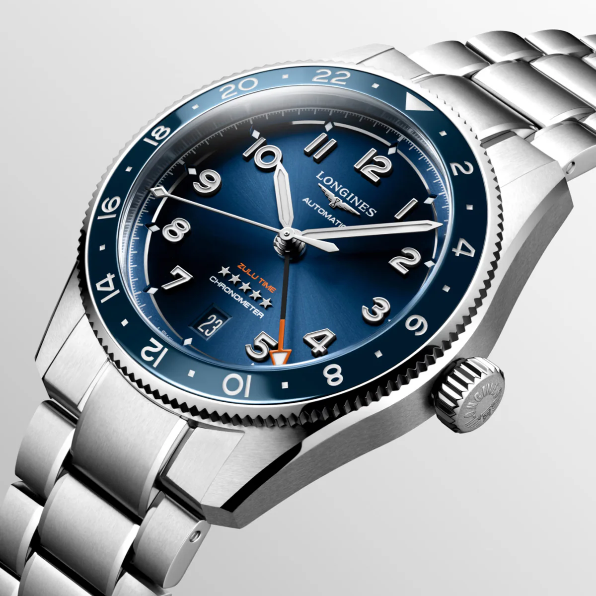 Longines - Spirit Zulu Time GMT 39 mm Blue Dial Bracelet - L38024936 - Image 3