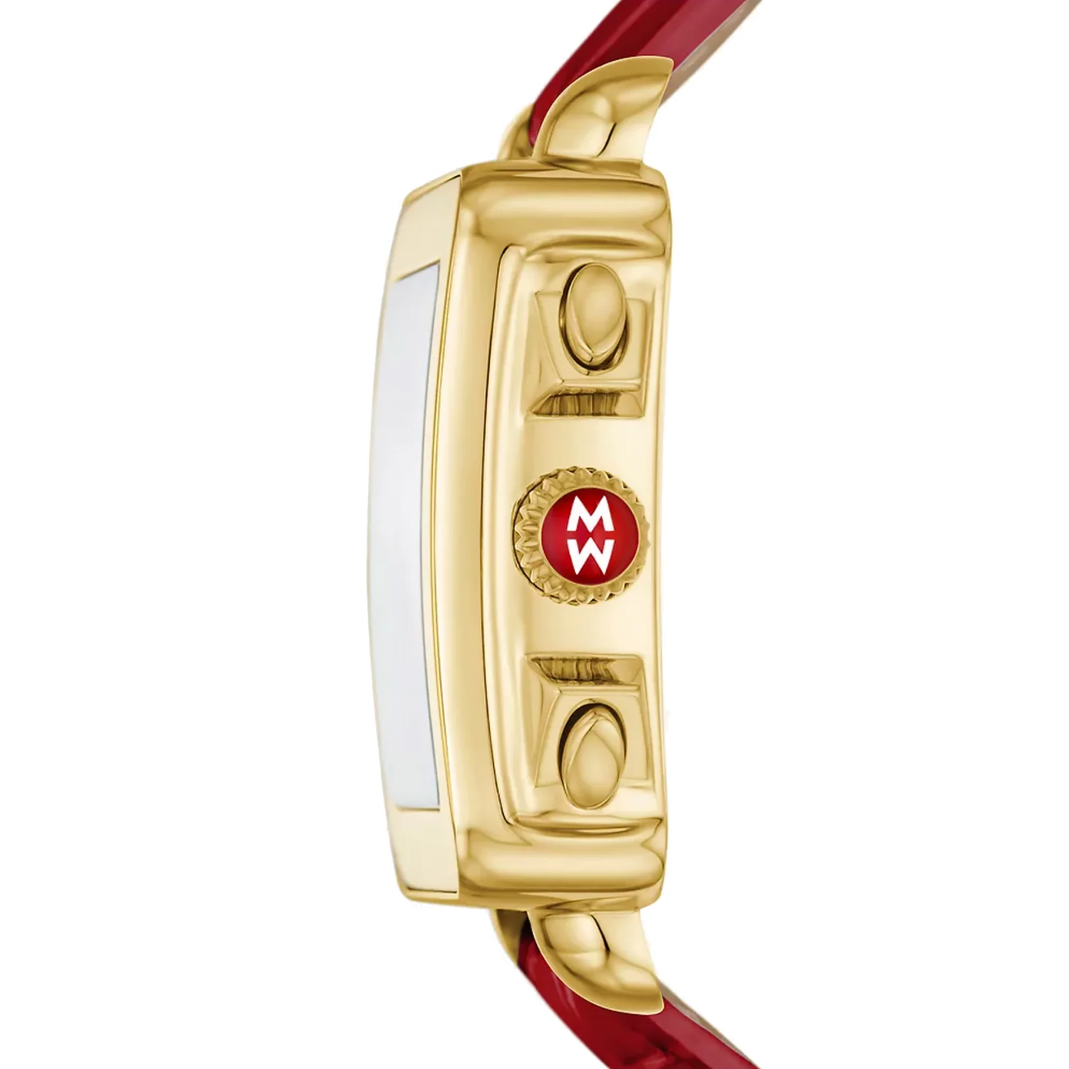 Michele - Deco Sport 18K Gold-Plated Ruby Red Leather - MWW06K000065 - Image 2