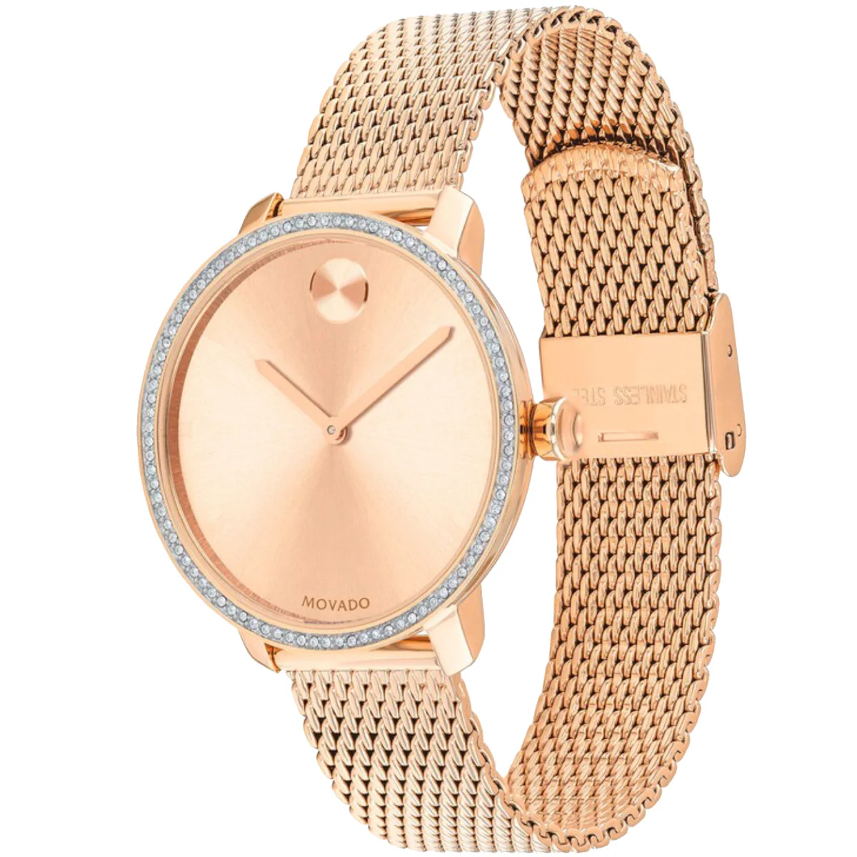 Movado - Bold Shimmer 34 mm Rose Gold PVD & Crystal "Diamond" Bezel - 3600657 - Image 2
