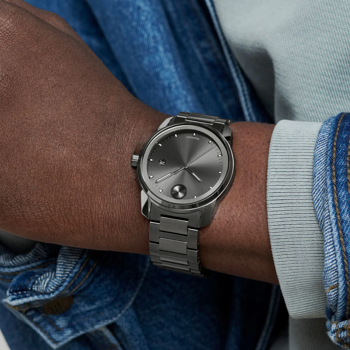 Movado - Bold Verso 42 mm Gunmetal Ion-Plated Case & Link Bracelet Date - 3600860 - Image 4