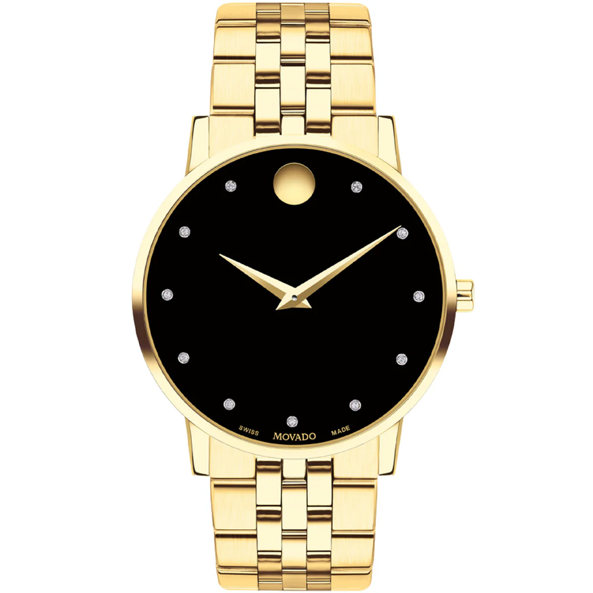 Movado - Museum Classic 40 mm Yellow Gold PVD Bracelet Diamond Dial - 0607625