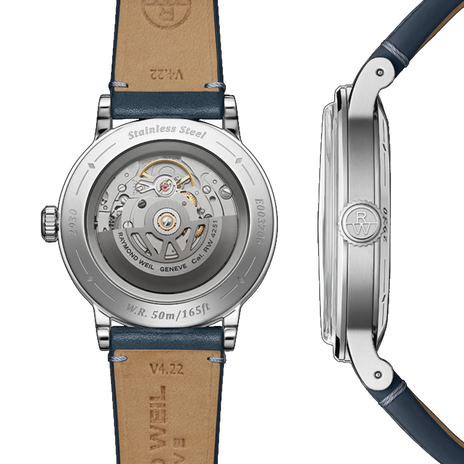Raymond Weil - Millesime 39.5 mm Automatic Denim Blue Sector Dial - 2930-STC-50011 - Image 2