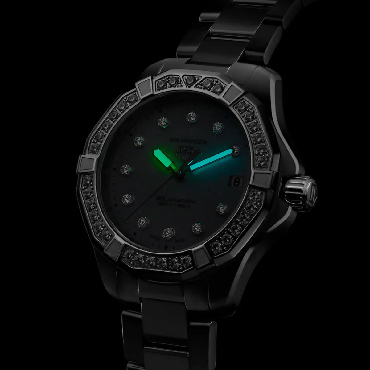 TAG Heuer - Aquaracer 34 mm Solargraph Women's MOP Dial Professional 200 - WBP1314.BA0005 - Image 4