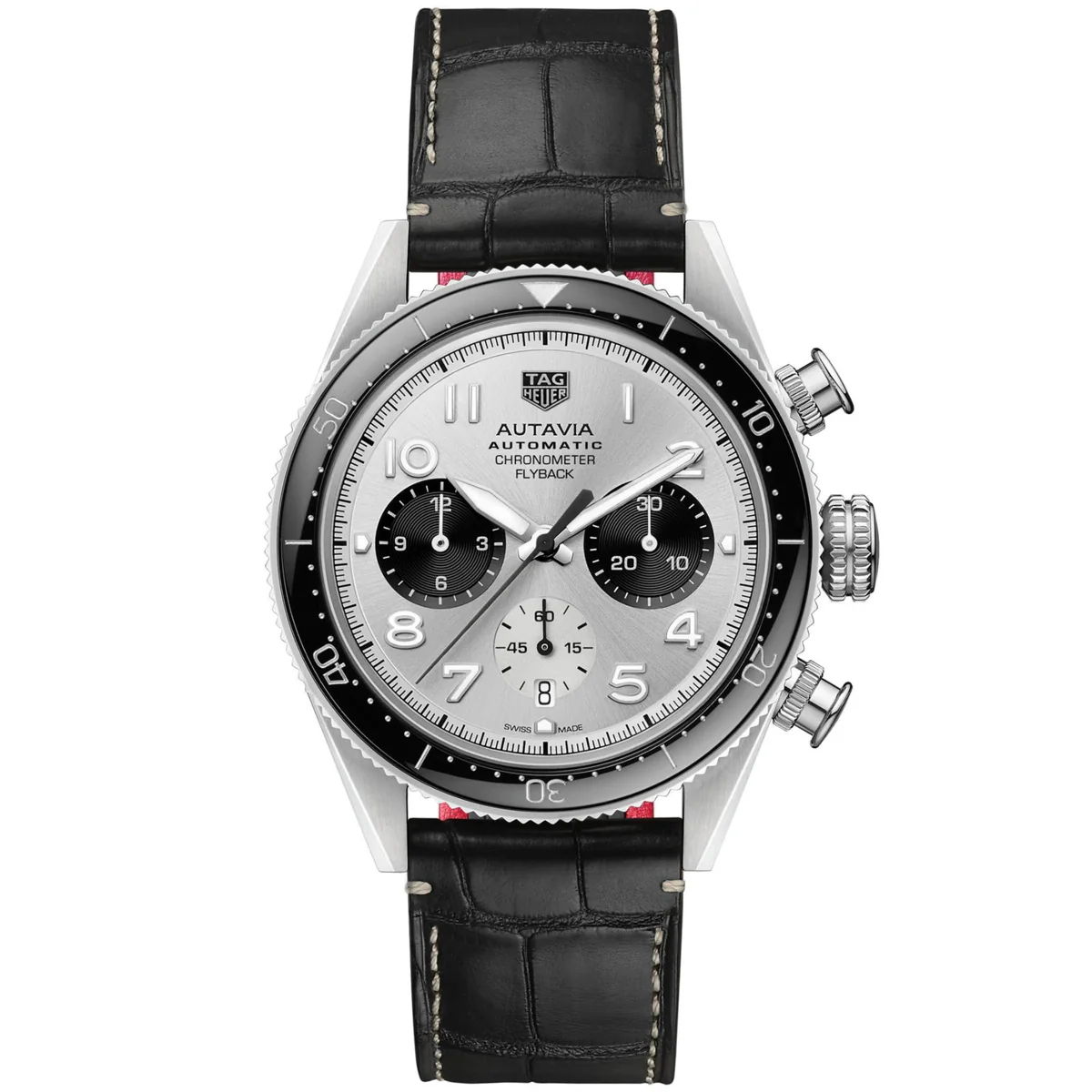 TAG Heuer - AUTAVIA Chronometer Flyback Grey Dial Leather Strap 42mm - CBE511B.FC8279