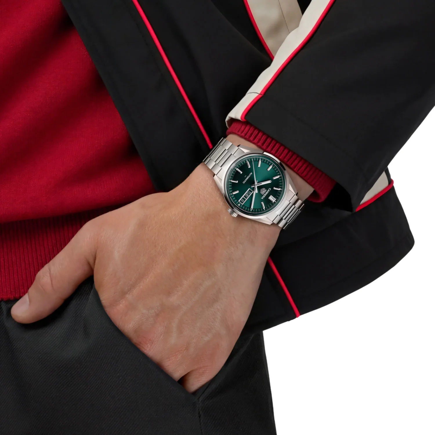 TAG Heuer - Carrera 41 mm Day-Date Automatic Green Sunray Dial - WDA2115.BA0043 - Image 3