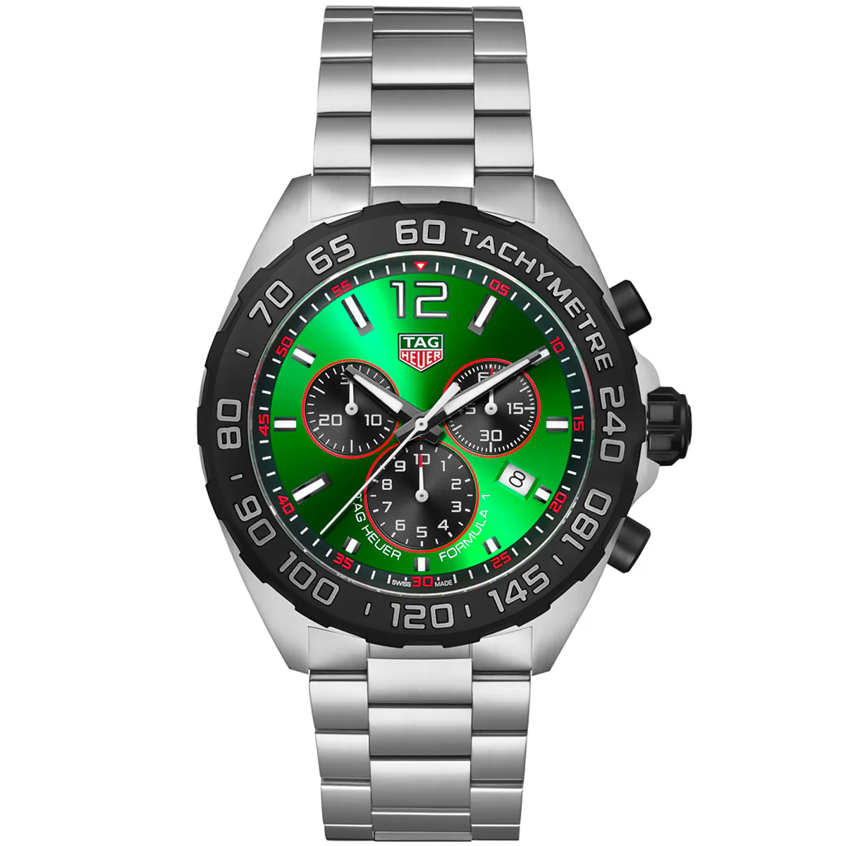 TAG Heuer - Formula 1 Chronograph 43 mm Green Dial Steel Bracelet - CAZ101AP.BA0842