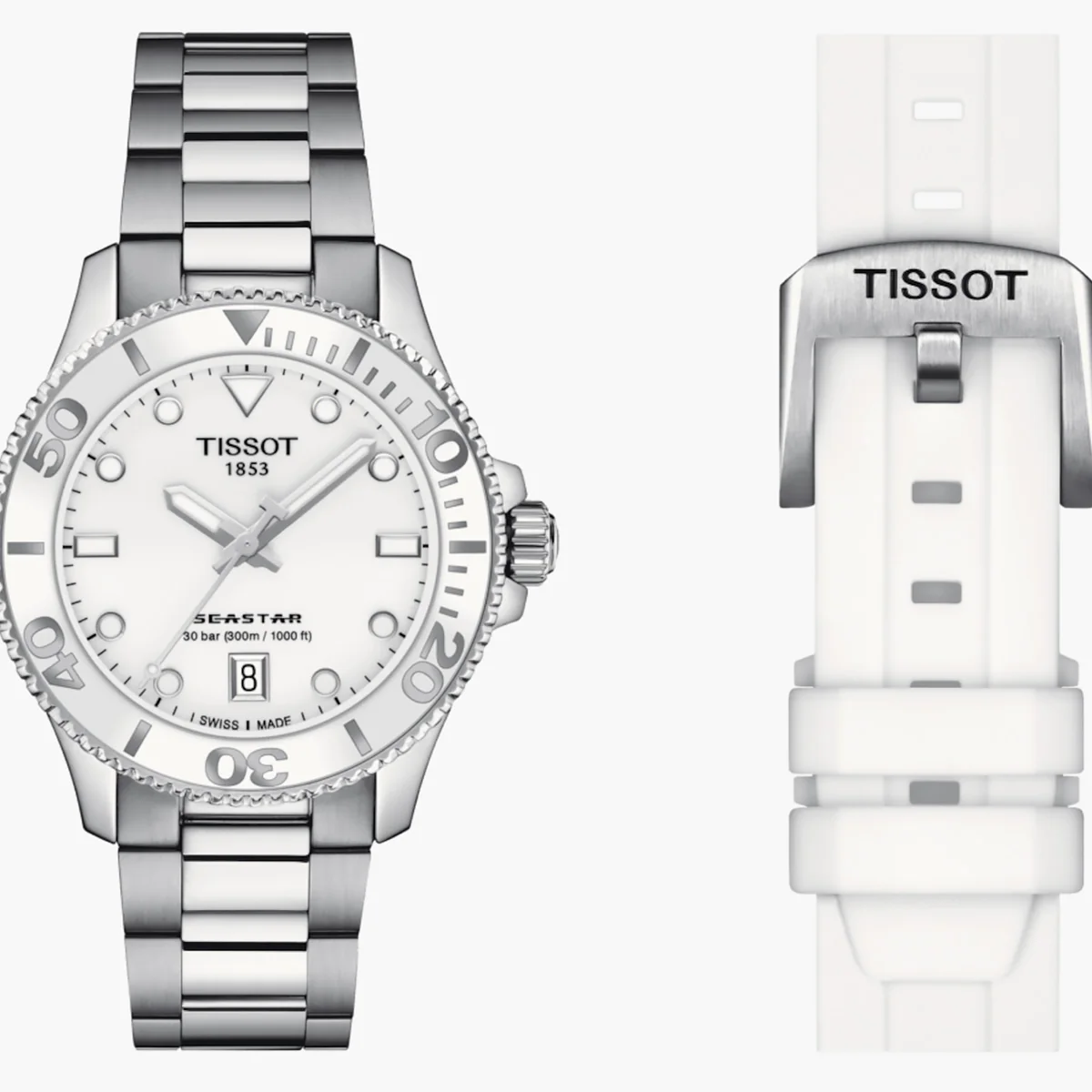 Tissot - Seastar 1000 Diver 36 mm Women's White Bezel & Dial - T1202101101100 - Image 3